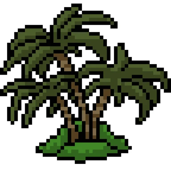 Vektor Pixel Konst Palm Träd Isolerad Tecknad Film — Stock vektor
