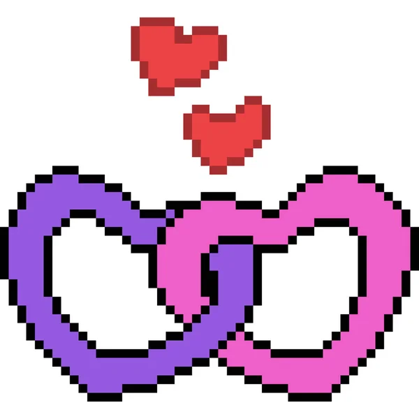 Векторний Піксель Мистецтва Серце Любов Ізольовані — стоковий вектор