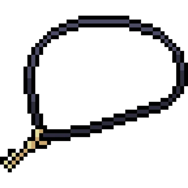 Vector Pixel Art Key Necklace Isolated Cartoon — Stock Vector