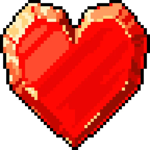 Vecteur Pixel Art Coeur Bijou Isolé Dessin Animé — Image vectorielle