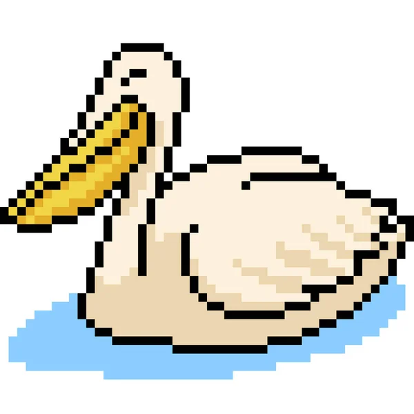 Vector Pixel Art Animal Pelican — 스톡 벡터