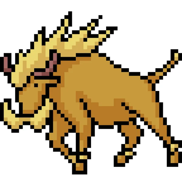 Vektör piksel sanat fantezi boğa izole çizgi film