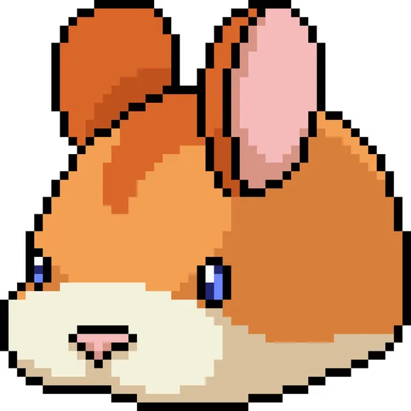 Vector Pixel Art Hamster Furball Isolated Cartoon — Stock Vector