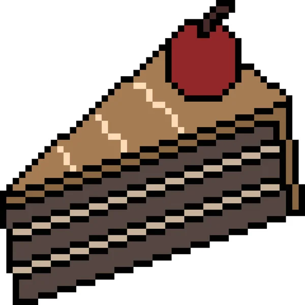 Torta Vettoriale Pixel Art Isolata — Vettoriale Stock