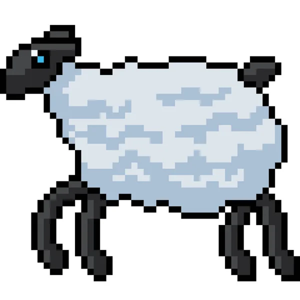 Vector Pixel Art Sheep Isolated Cartoon — Stock Vector