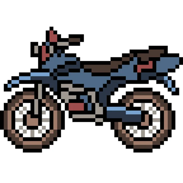 Pixel Vetorial Arte Motocicleta Lado Isolado Desenhos Animados — Vetor de Stock