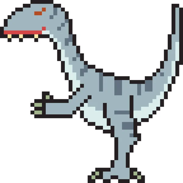 Vettore Pixel Art Cartoon Raptor Isolato — Vettoriale Stock