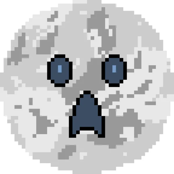 Векторний Піксель Мистецтва Хеллоуїн Місяць Ізольований — стоковий вектор
