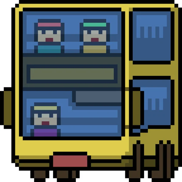 Vetor Pixel Arte Ônibus Transporte Isolado Desenhos Animados —  Vetores de Stock
