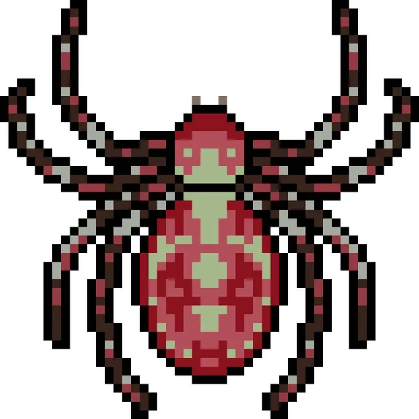 Pixel Vetorial Arte Aranha Desenhos Animados Isolados —  Vetores de Stock