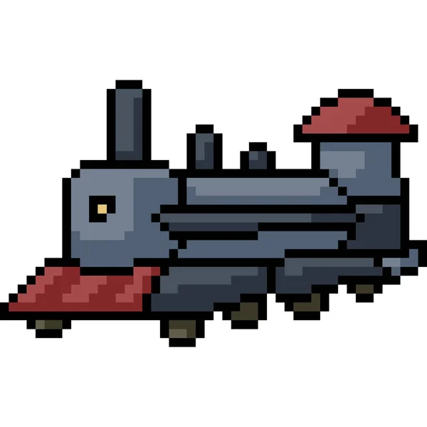 Vecteur Pixel Art Vieux Train Isolé Dessin Animé — Image vectorielle