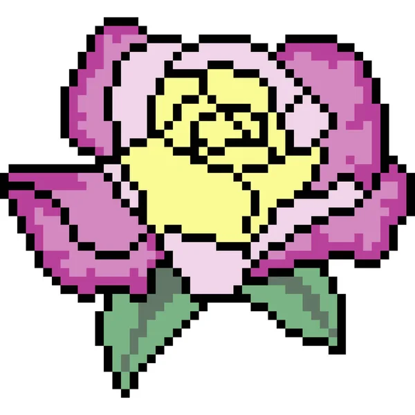 Vector Pixel Arte Flor Aislada — Vector de stock