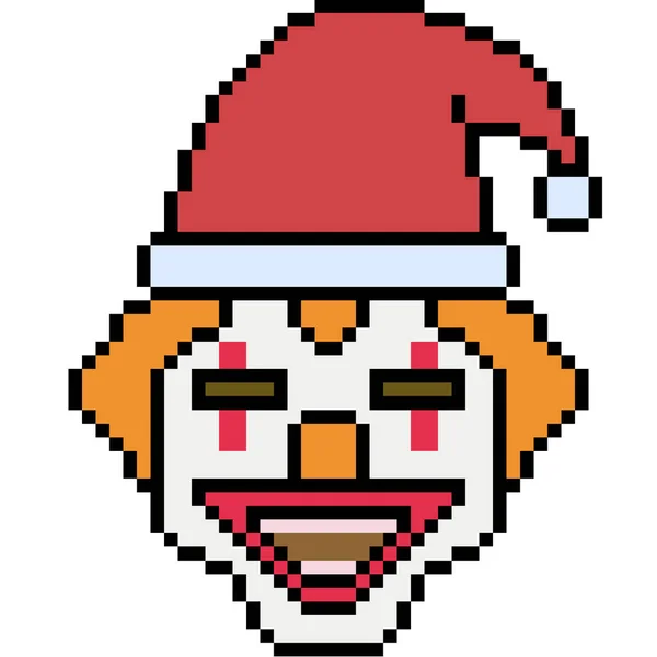 Vector Pixel Art Santa Clown Isolated — Stock Vector