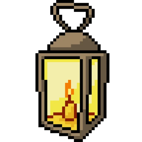 Vecteur Pixel Art Lampe Isolé Dessin Animé — Image vectorielle