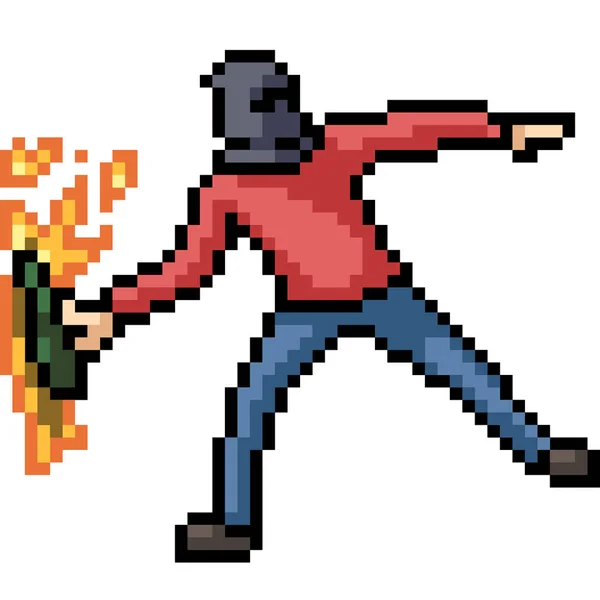 Pixel Vetorial Arte Molotov Jogar Desenhos Animados Isolados —  Vetores de Stock