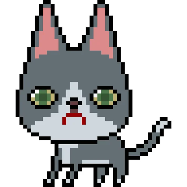Vector Pixel Art Cat Isolated — Stock Vector