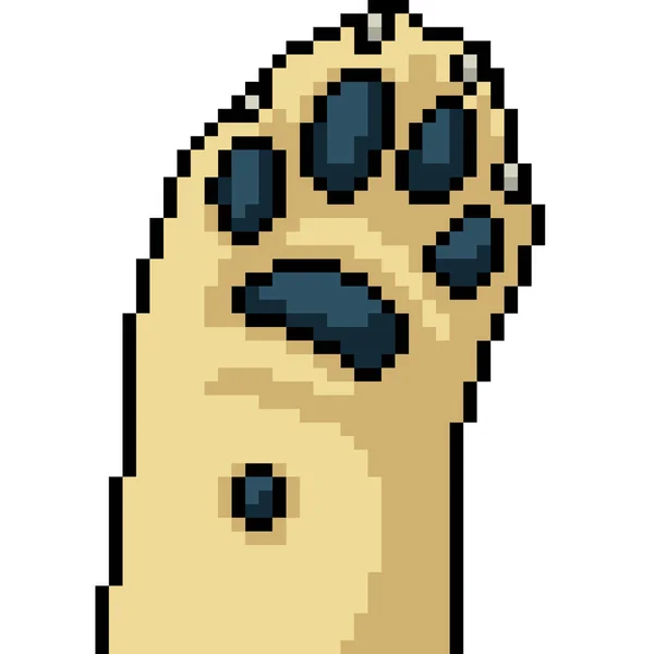 Vector Pixel Art Pet Paw Isolated Cartoon — 图库矢量图片