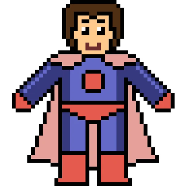 Выделенный Векторный Пиксельный Супергерой — стоковый вектор