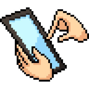 vektör piksel resim el tableti izole edilmiş çizgi film