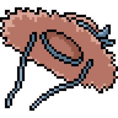 vektör pikseli kadın şapkası izole edilmiş çizgi film