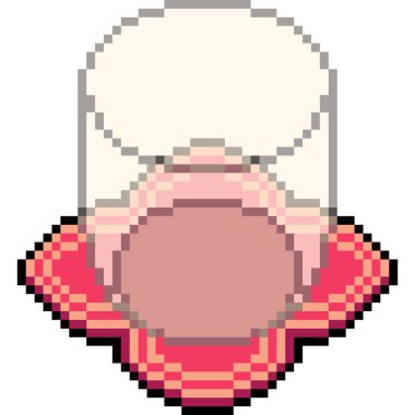 vektör pikseli cam bardak bardak altlığı izole edilmiş karikatür