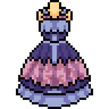 vektör piksel sanat kadın elbise izole çizgi film