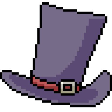 Vektör pikseli sanat şapkası izole edilmiş çizgi film