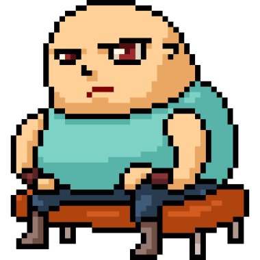 Vektör piksel sanatçısı izole bir çizgi film karakteri