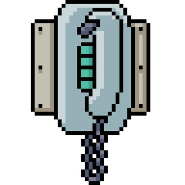 vektör piksel resim telefonu izole edilmiş çizgi film asılı