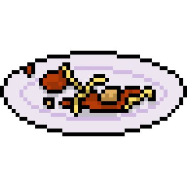 vektör piksel sanatı boş tabak izole çizgi film