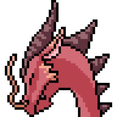 vektör piksel sanat ejderhası izole edilmiş çizgi film