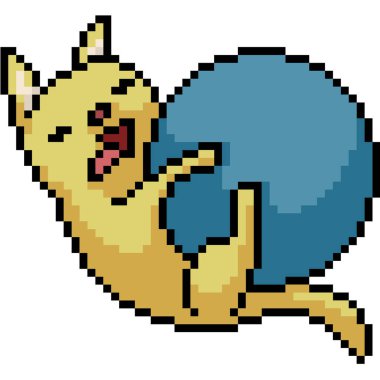 vektör piksel sanat köpeği topu izole edilmiş karbonhidrat oynar