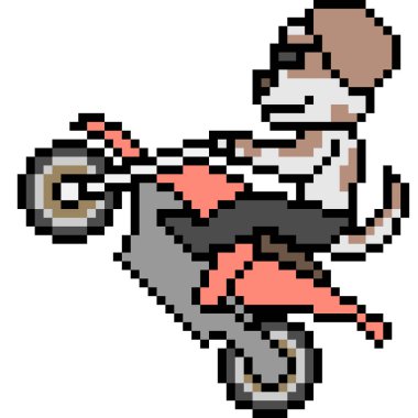 vektör piksel sanat motorcu köpek