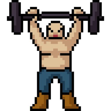 vektör piksel sanat kaslı adam karikatür izole