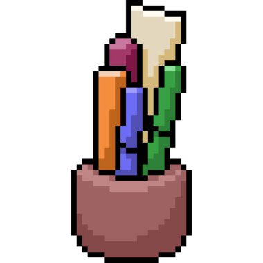 vektör piksel sanat sabit çizgi film izole