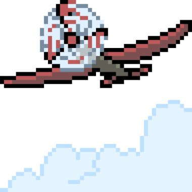 Vektör piksel sanat retro düzlemi izole edildi