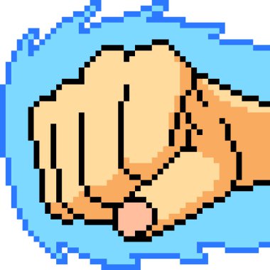 vektör piksel sanat el hareketi yumruk izole