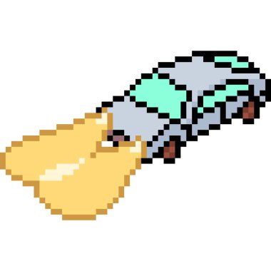 vektör piksel sanat araba ışığı izole edilmiş çizgi film