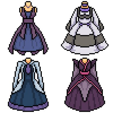 piksel sanatı izole edilmiş süslü elbise