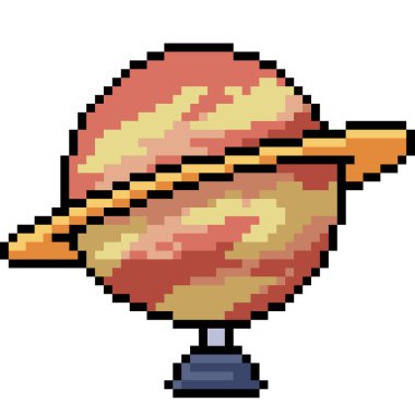 Vektör piksel sanatı gezegeni oyuncağı izole edilmiş çizgi film