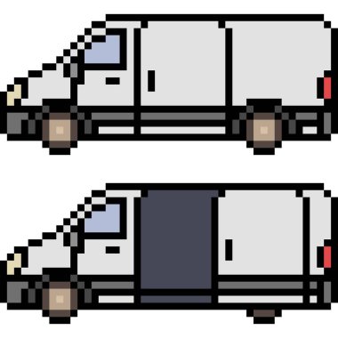 vektör piksel sanat arabası izole edildi