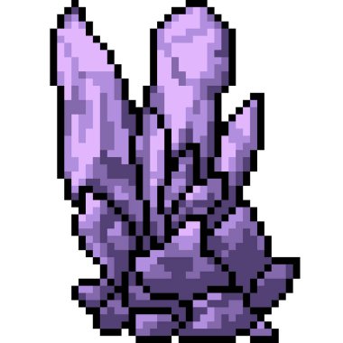 Vektör piksel sanatı ham kristal izole çizgi film