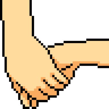 Vektör piksel el ele tutuşması hareketi izole edildi