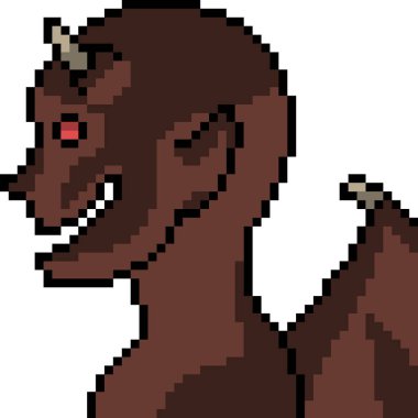 Vektör piksel sanat şeytanı karikatür izole