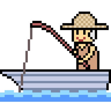 vektör piksel resim balıkçısı izole edildi