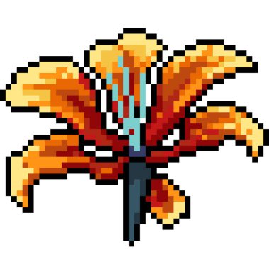 vektör piksel sanatı çiçek izole çizgi film