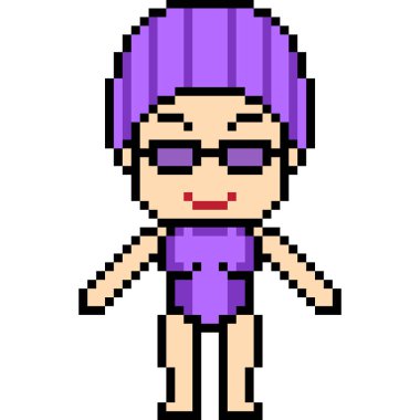 vektör piksel resim yüzme kızı izole edildi