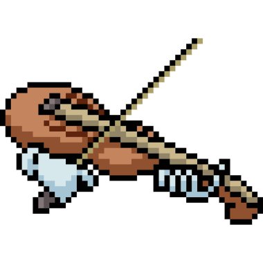 vektör piksel sanat keman izole çizgi film