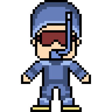 vektör piksel sanat dalgıcı izole edildi