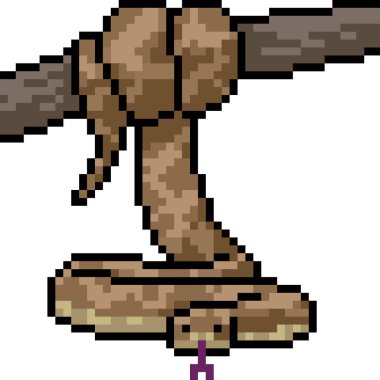 vektör piksel sanat yılanı izole edilmiş çizgi film